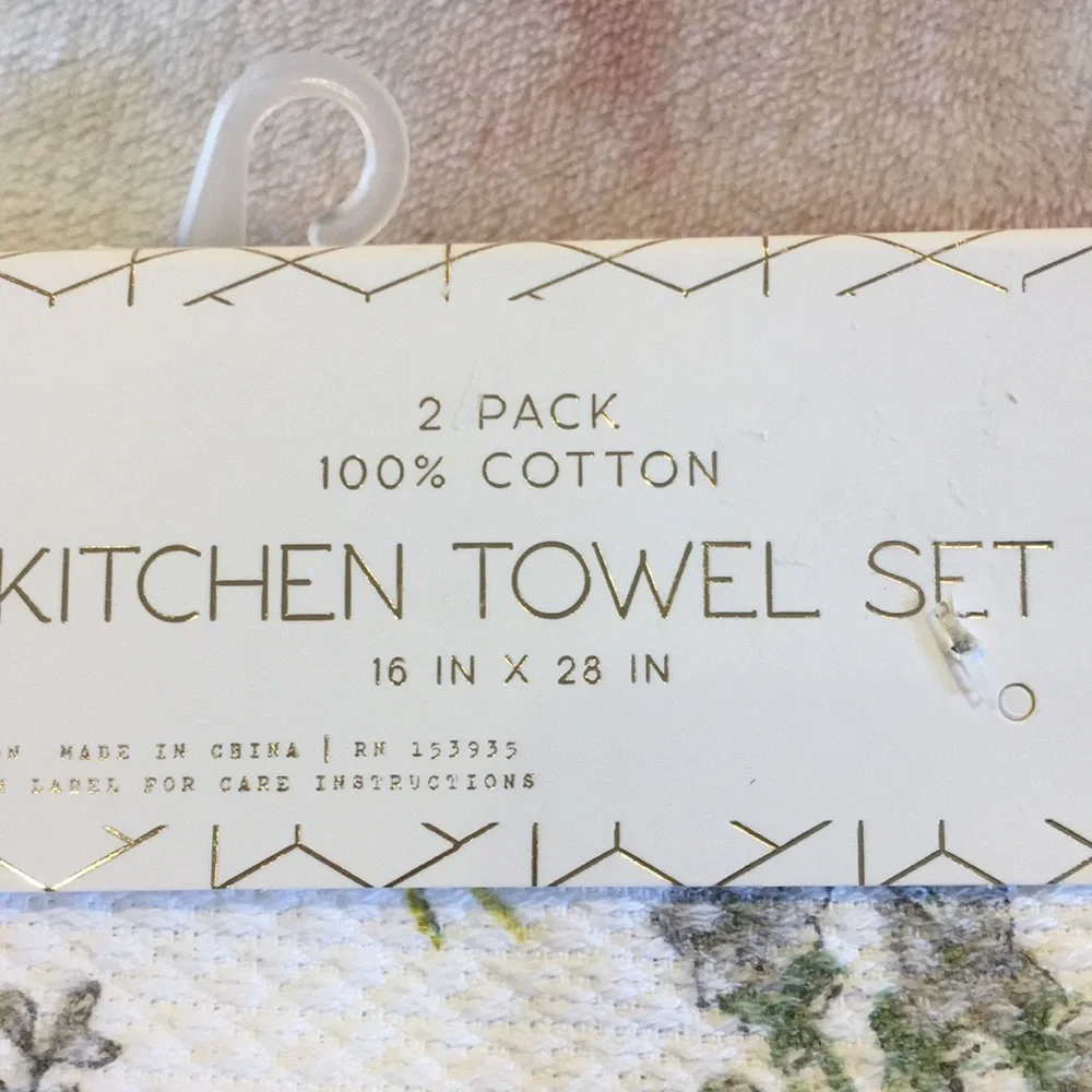 Spring Wild Flowers Farmhouse Kitchen Towels Set of 2 Aurora Studio NWT cotton - Picture 3 of 16